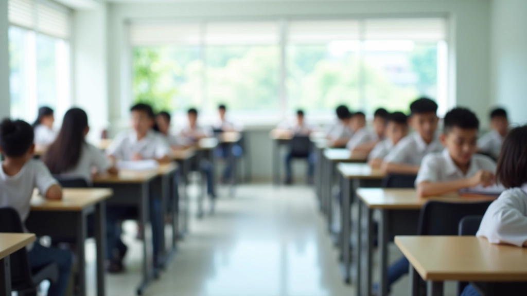 Modern Malaysian school classroom with students learning, representing education sector investment and development